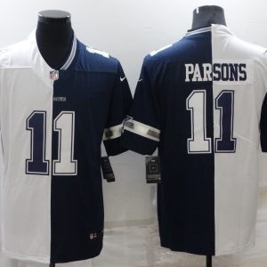 Men's Dallas Cowboys #11 Micah Parsons Navy White Split Vapor Untouchable Limited Jersey