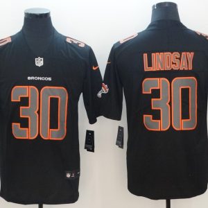 Nike 2018 Denver Broncos #30 Lindsay Fashion Impact Black Color Rush Limited Jersey