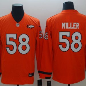 Men's Denver Broncos #58 Miller Teams Nike Therma Long Sleeve Jersey