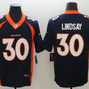 Men Denver Broncos #30 Phillip Lindsay Blue Vapor Untouchable Limited Jersey