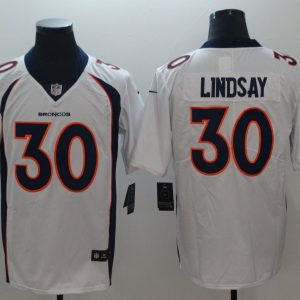 Men Broncos #30 Phillip Lindsay White Vapor Untouchable Limited Jersey