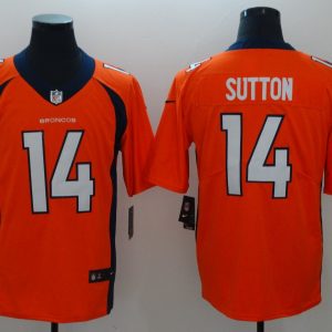 Men Broncos #14 Courtland Sutton Orange Vapor Untouchable Limited Jersey