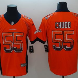 Nike  2018 Denver Broncos #55 Chubb Orange Drift Fashion Color Rush Limited Jersey