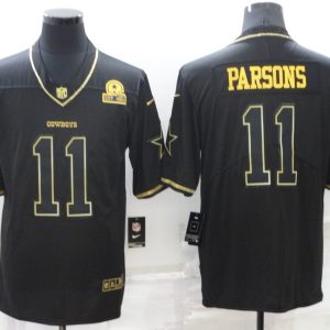 Men's Dallas Cowboys #11 Micah Parsons Black Golden Edition Limited Jersey