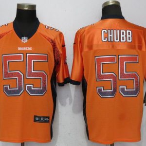 NEW Nike Denver Broncos 55 Chubb Drift Fashion Orange Elite Jersey