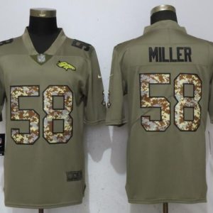 Nike 2018 Denver Broncos 58 Miller Olive/Camo Salute to Service Color Rush Limited Jersey