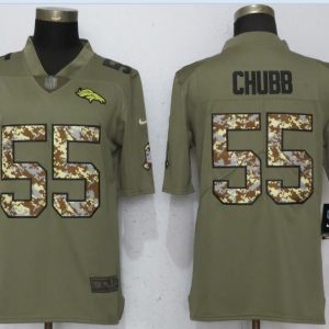 Nike 2018 Denver Broncos 55 Chubb Olive/Camo Salute to Service Color Rush Limited Jersey