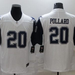 Men's Dallas Cowboys #20 Pollard 2021 White Color Rush Limited Jersey