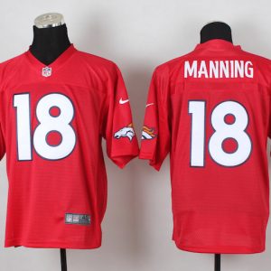 2014 NFL Denver Broncos QB #18 Manning Red Jerseys