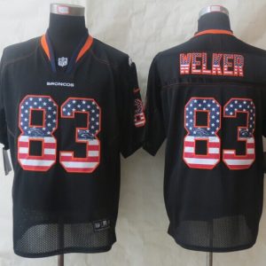 2014 New Nike Denver Broncos 83 Welker USA Flag Fashion Black Elite Jerseys