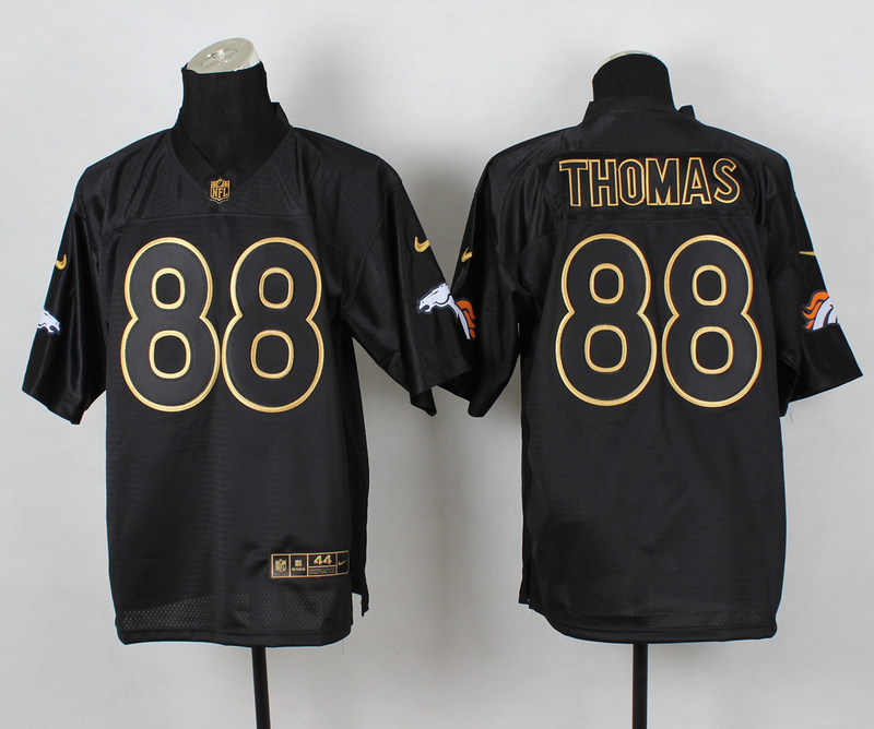 2014 Denver Broncos #88 Thomas PRO Gold Lettering Fashion Jersey