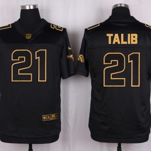 Mens Denver Broncos #21 Talib Pro Line Black Gold Collection Jersey