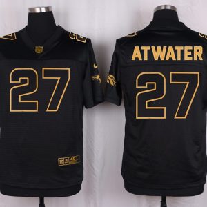 Mens Denver Broncos #27 Atwater Pro Line Black Gold Collection Jersey