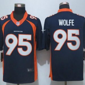Nike Denver Broncos #95 Wolfe Blue Limited Jerseys