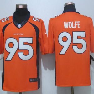 Nike Denver Broncos #95 Wolfe Orange Limited Jersey