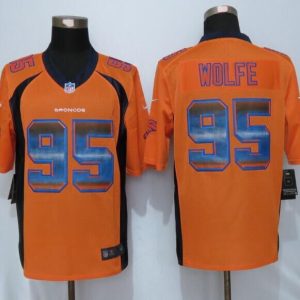 New Nike Denver Broncos 95 Wolfe Orange Strobe Limited Jersey