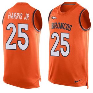 NFL Denver Broncos #25 Harris JR Orange Limited Tank Top Jersey