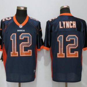 NEW Nike Denver Broncos 12 Lynch Drift Fashion Blue Elite Jerseys