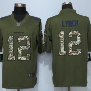 NEW Nike Denver Broncos 12 Lynch Green Salute To Service Limited Jersey