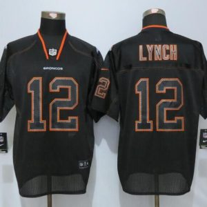 Nike Denver Broncos #12 Lynch Lights Out Black Elite Jerseys