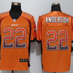 NEW Nike Denver Broncos 22 Anderson Drift Fashion Orange Elite Jersey