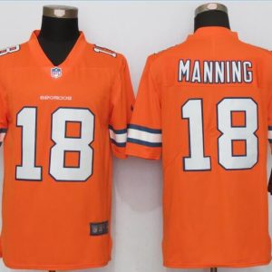 NEW Nike Denver Broncos 18 Manning Navy Orange Color Rush Limited Jersey