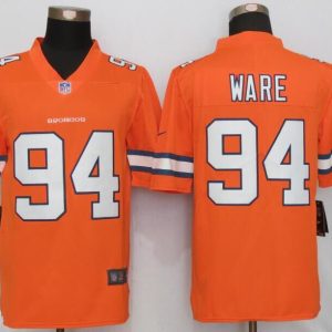 NEW Nike Denver Broncos 94 Ware Navy Orange Color Rush Limited Jersey