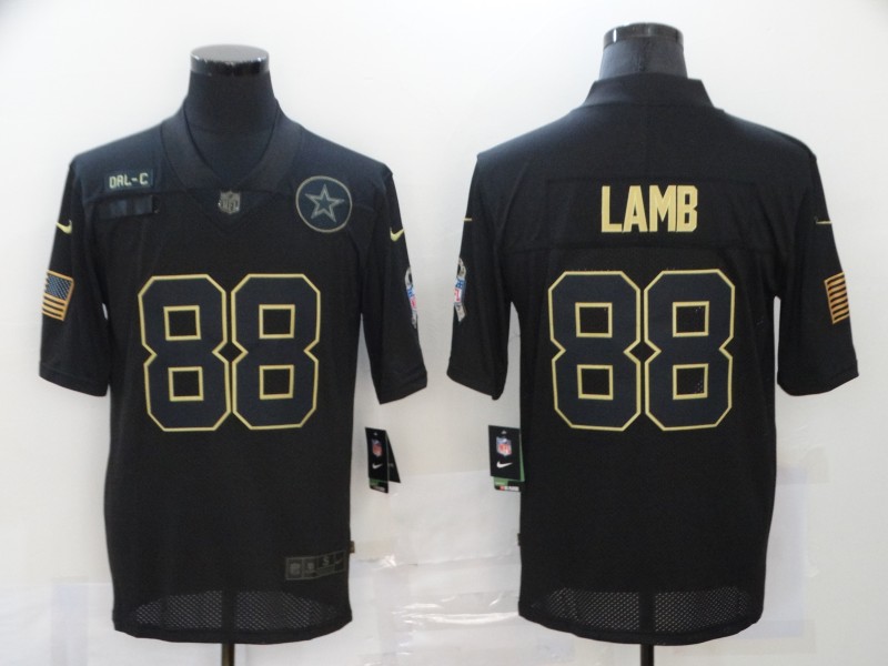 Men's Dallas Cowboys #88 CeeDee Lamb 2020 Black Salute To Service Limited Jersey