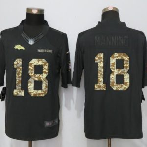 NEW Nike Denver Broncos 18 Manning Anthracite Salute To Service Limited Jersey
