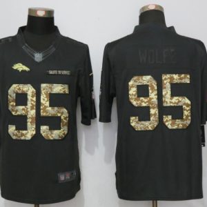 NEW Nike Denver Broncos 95 Wolfe Anthracite Salute To Service Limited Jersey