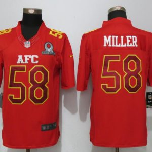 NFL Denver Broncos #58 Miller AFC All Star Red Jersey