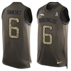 NFL Denver Broncos #6 Sanchez Limited Green Salute to Service Tank Top