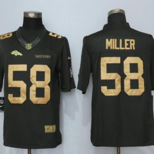 NEW Nike Denver Broncos #58 Miller Gold Anthracite Salute To Service Limited Jersey