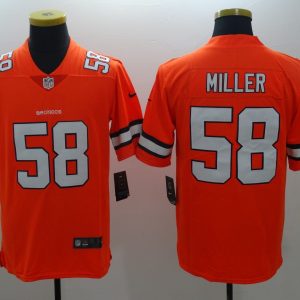 NFL Denver Broncos #58 Miller Orange Vapor Rush Limited Jersey