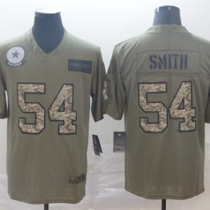 Men's Dallas Cowboys #54 Jaylon Smith 2019 Olive/Camo Salute To Service Limited Jersey