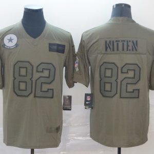 Nike Cowboys #82 Witten 2019 Olive Salute To Service Limited Men Jersey