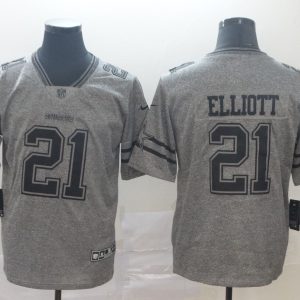 Men's Dallas Cowboys #21 Ezekiel Elliott Grey Limited Stitched NFL Jersey