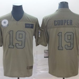 Nike Cowboys #19 Amari Cooper 2019 Olive Salute To Service Limited Men Jersey