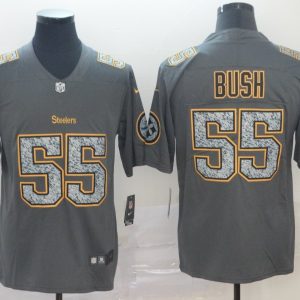 Nike Steelers #55 Devin Bush Gray Static Vapor Untouchable Limited Men Jersey