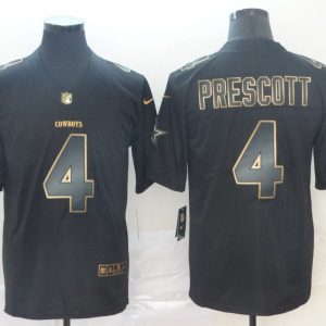 Nike Cowboys #4 Dak Prescott Black Gold Vapor Untouchable Limited Men Jersey