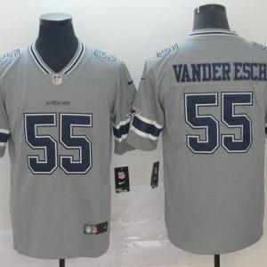 Nike Cowboys #55 Leighton Vander Esch Grey Inverted Legend Men Jersey