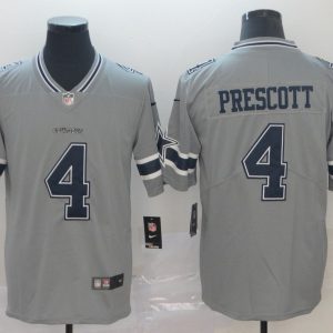 Nike Cowboys #4 Dak Prescott Grey Inverted Legend Men Jersey