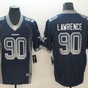 Nike 2018 Dallas Cowboys #90 Demarcus Lawrence Blue Drift Fashion Color Rush Limited Jersey