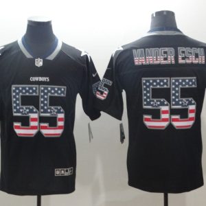 Nike 2018 Dallas cowboys 55 Vander Esch USA Flag Fashion Black Color Rush Limited Jersey