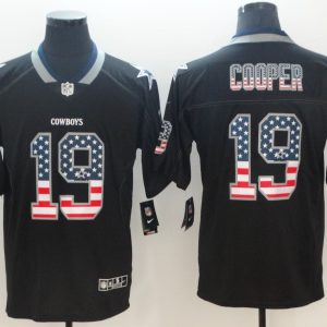 Nike 2018 Dallas Cowboys #19 Amari Cooper USA Flag Fashion Black Color Rush Limited Jersey