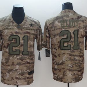 2018 NFL Men's Nike Dallas Cowboys #21 Elliott Salute To Service Jersey