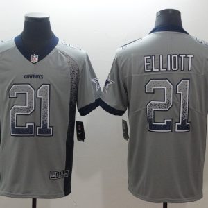Nike Dallas Cowboys #21 Elliott Grey Drift Fashion Color Rush Limited Jersey