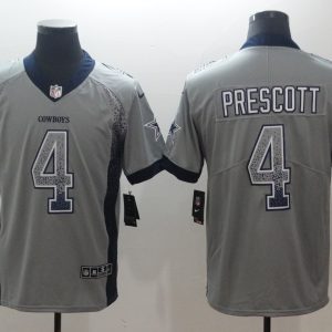 Nike Dallas Cowboys #4 Prescott Grey Drift Fashion Color Rush Limited Jersey