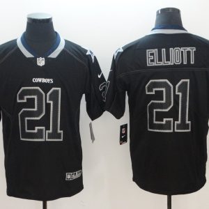 Nike 2018 Dallas Cowboys #21 Elliott Lights Out Black Color Rush Limited Jersey