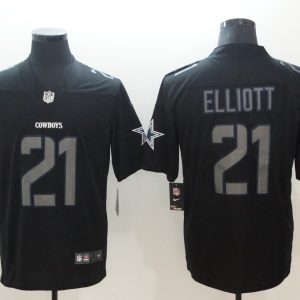 NFL 2018 Dallas Cowboys #21 Elliott Fashion Impact Black Color Rush Limited Jersey